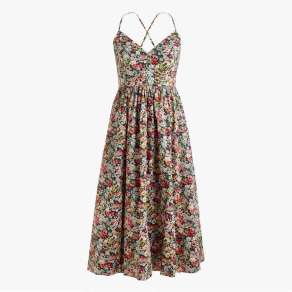 J.Crew Size 8  x Liberty Thorpe Floral Spaghetti Strap Dress
